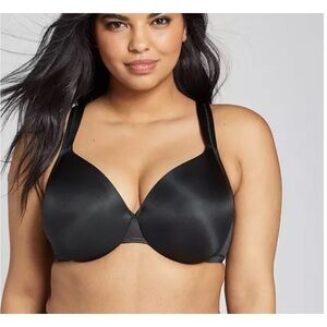 Cacique Bra Full Coverage Smooth Invisible Back Smoother Underwire Black 44DD